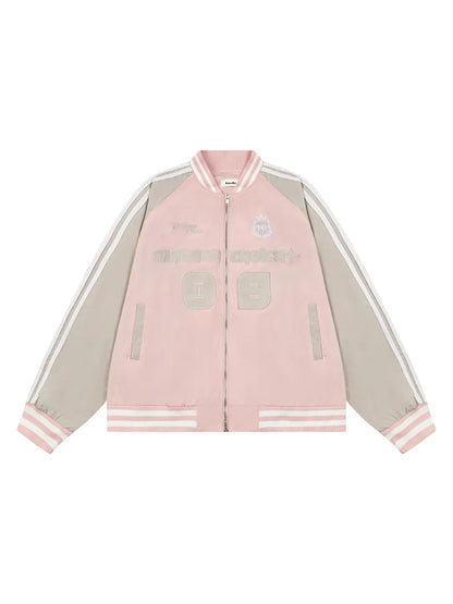 Women's Stylish Letter Patchwork Baseball Jacket