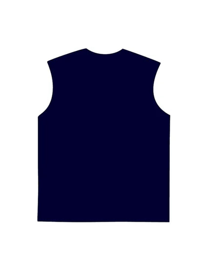 230g Cartoon Hip-hop Wash Old Sleeveless T-shirt
