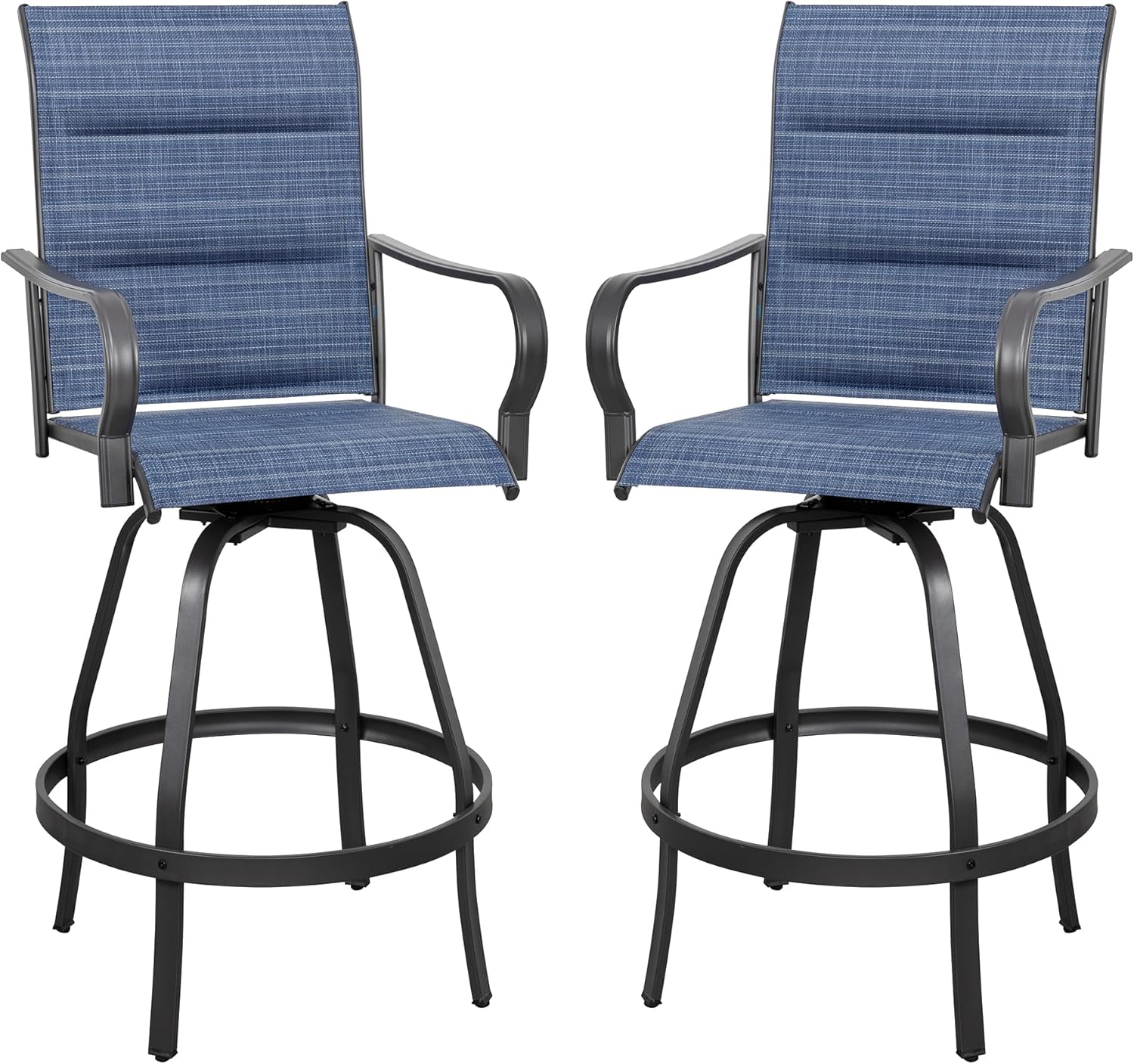 2 Piece Outdoor Patio Swivel Bar Chairs