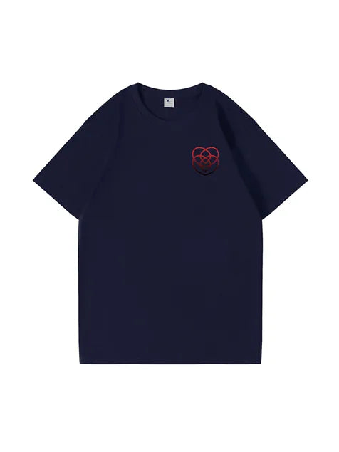 270g Cotton Love Logo Color Contrast Wash Old T-shirt for Mom