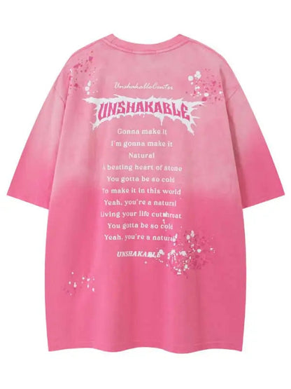 Women's Washed Vintage Letter Graphic Tee