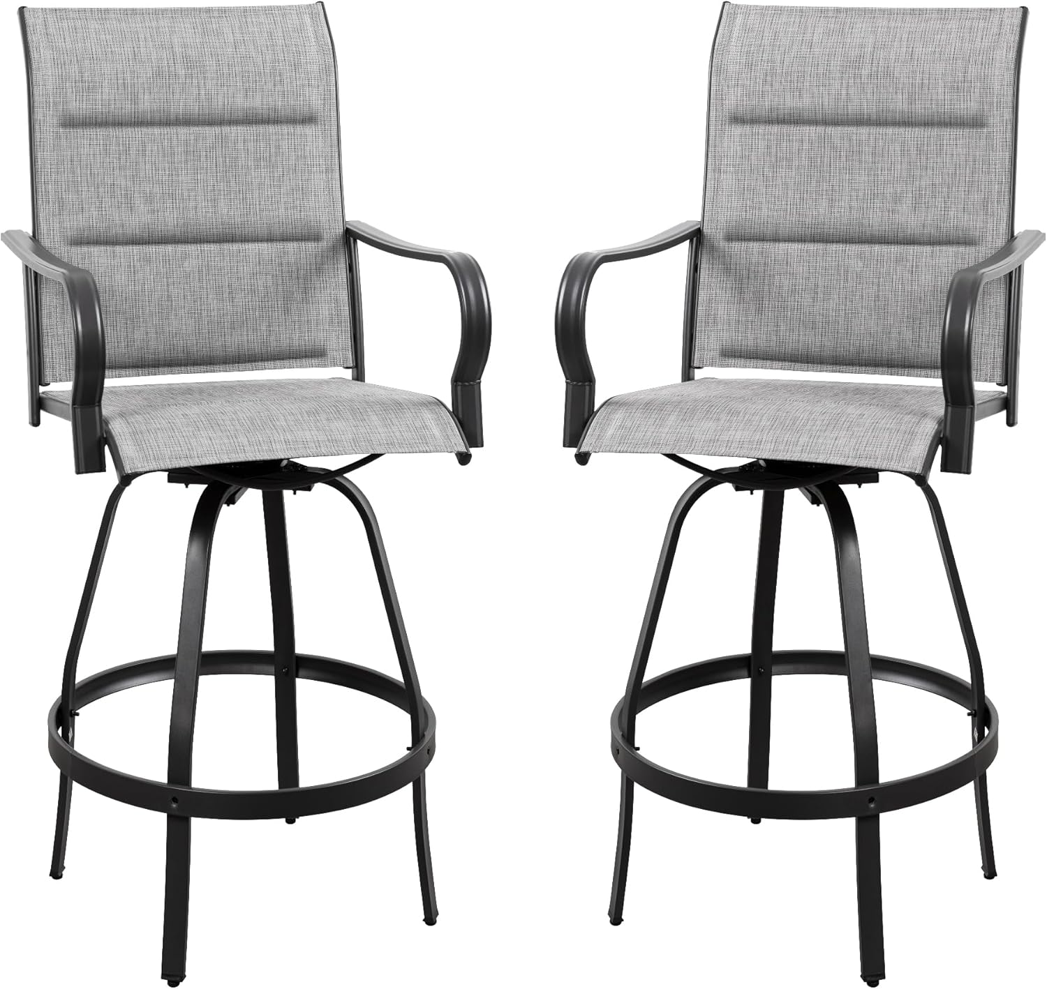 2 Piece Outdoor Patio Swivel Bar Chairs
