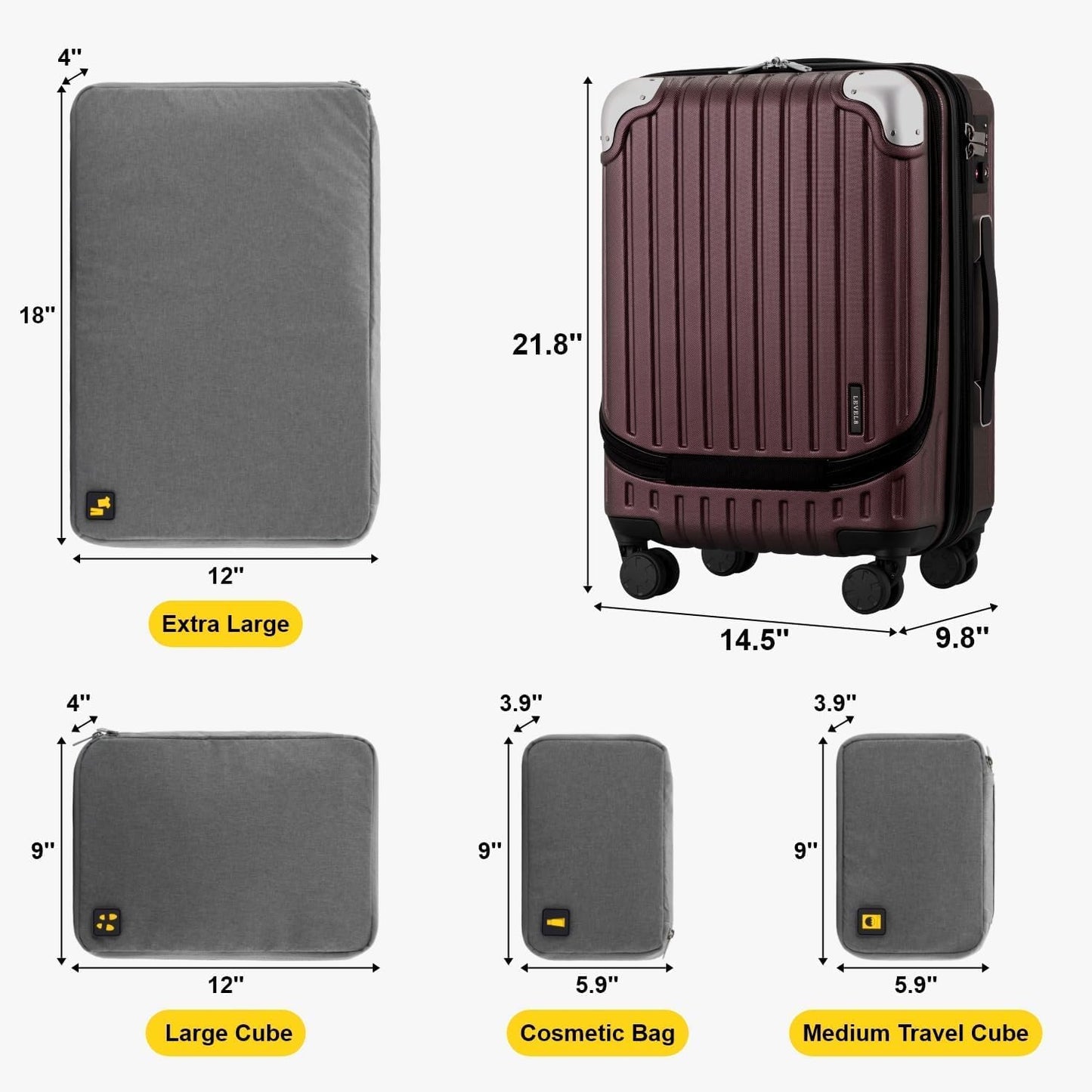 Luggage Airline Approved 20 Inch Expandable Hard Sided Luggages