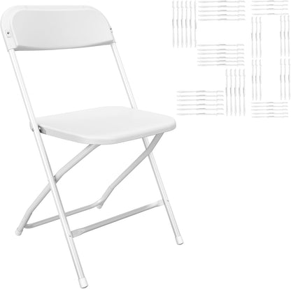 10 Pack White Folding Chairs Portable Party Chairs