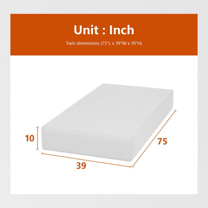 Twin 6 Inch Gel Memory Foam Mattress in a Box Medium Firm