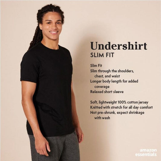 Men's Cotton Crew Neck T-Shirts, Versatile Soft Basics, Pack of 6