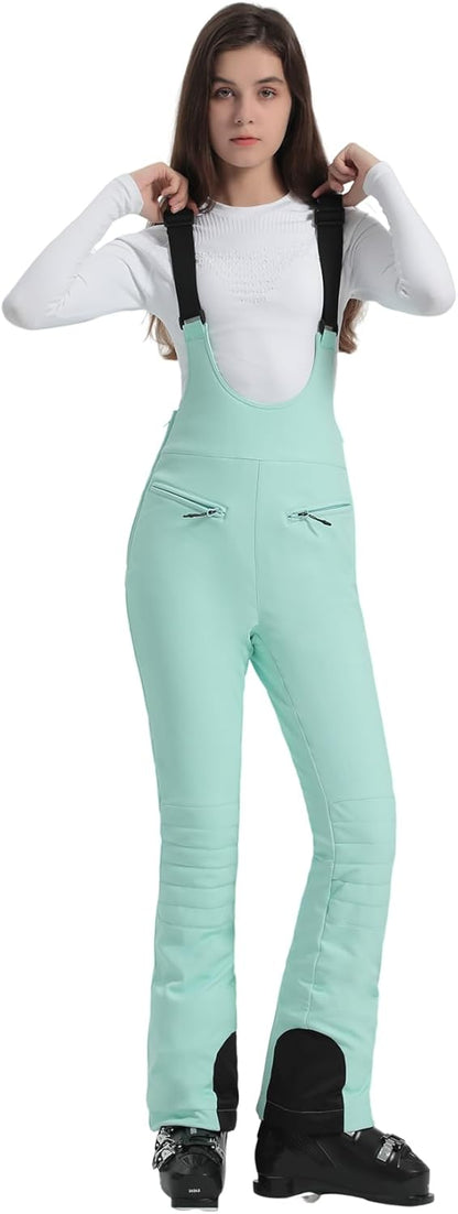 Women’s Slim Fit Insulated Ski Bib Snow Pants Waterproof Warm