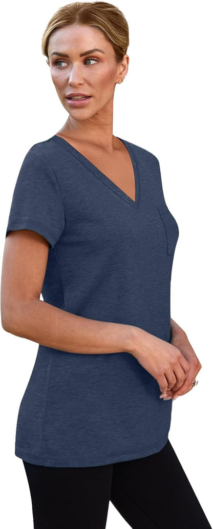 3 Pack Womens V Neck T Shirts Short Sleeve Tees