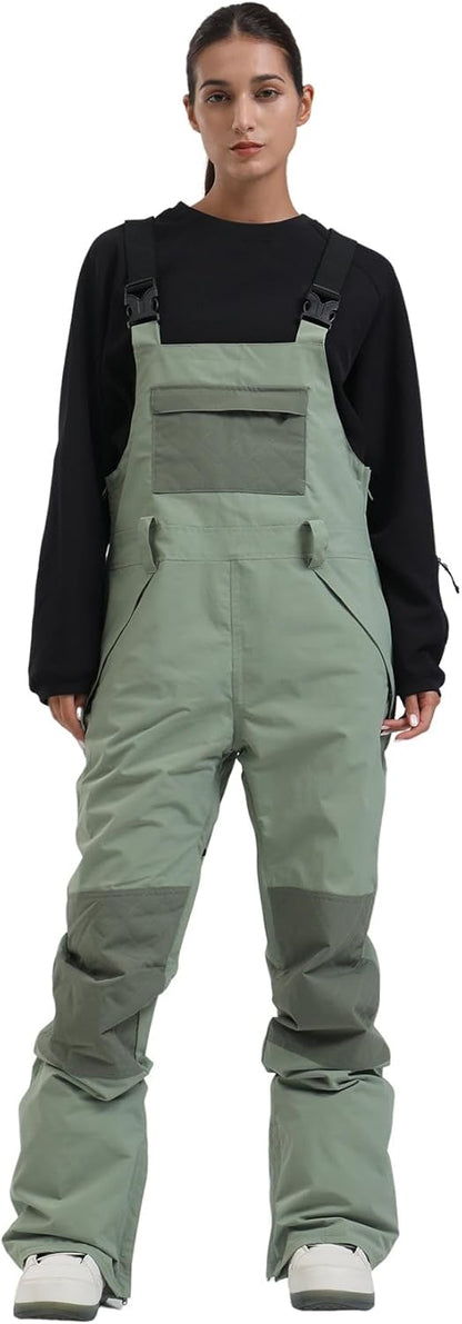 Womens Ski Bibs Snowboard Pants Snow Overalls Waterproof Windproof Winter Outdoor Sports