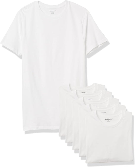 Men's Cotton Crew Neck T-Shirts, Versatile Soft Basics, Pack of 6