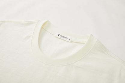 Cotton Loose Fit Thick T-Shirt Heavy Weight Crewneck Tees for Men