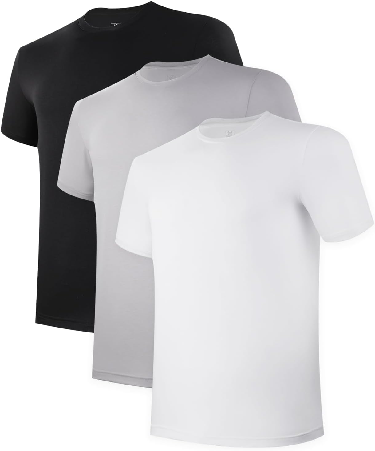 Men's Undershirt Moisture-Wicking T-Shirts Stretch Crewneck Soft Tees for Men,3 Pack