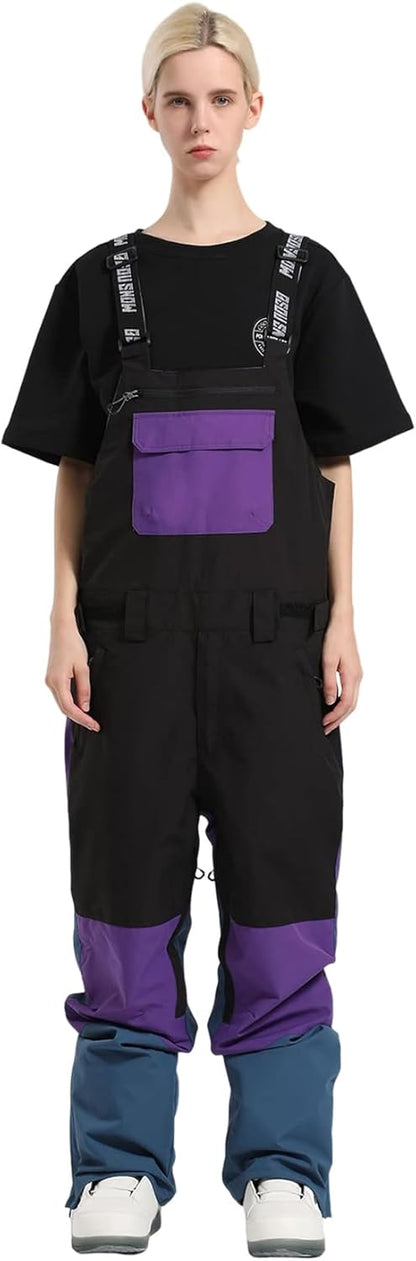 Womens Ski Bibs Snowboard Pants Snow Overalls Waterproof Windproof Winter Outdoor Sports