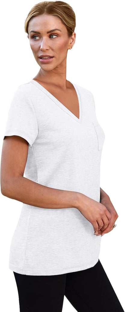 3 Pack Womens V Neck T Shirts Short Sleeve Tees