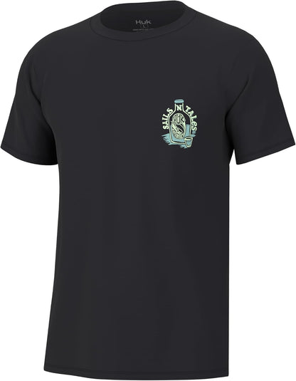 Men Fishing Graphic Tee Performance Short Sleeve Quick-Dry