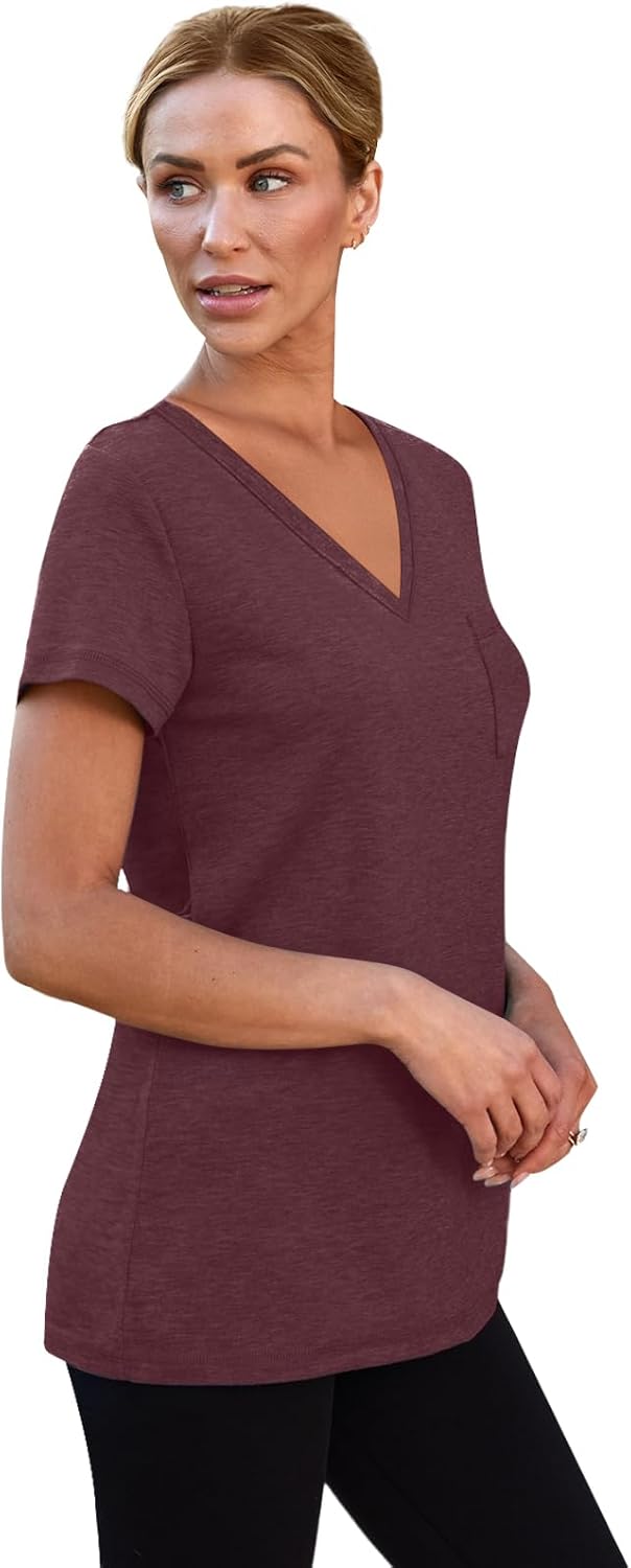 3 Pack Womens V Neck T Shirts Short Sleeve Tees