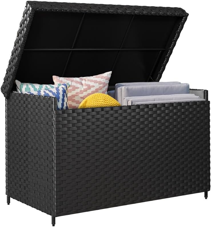 230 Gallon Deck Box XXL Wicker Outdoor Storage Box