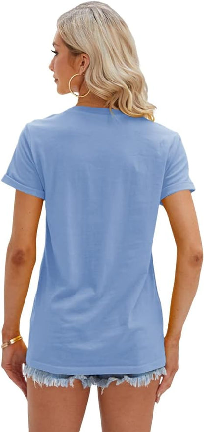 Women's T Shirts Short Sleeve Tees Sunflower Graphic Loose Summer Tops