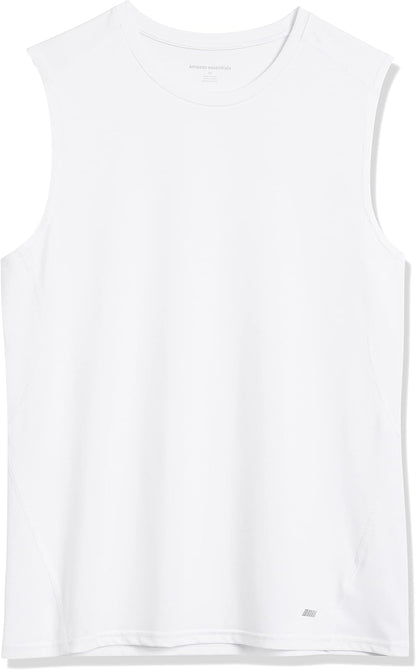 Essentials Men's Active Quick Dry Tech Stretch Lightweight Sleeveless Muscle Shirt