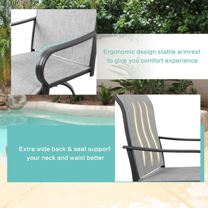 2 Piece Outdoor Patio Swivel Bar Chairs