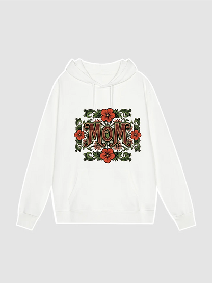 Retro Floral Graphic Hoodie For Mom