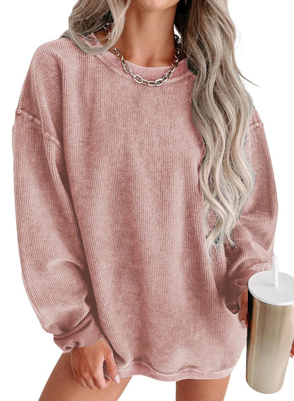 Women Casual Oversized Long Sleeve Crewneck Sweatshirts