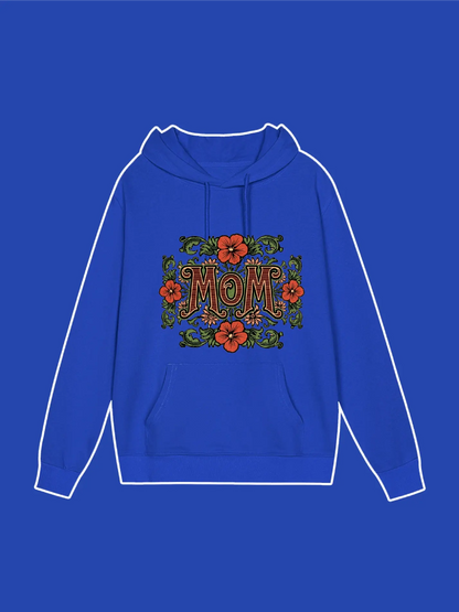 Retro Floral Graphic Hoodie For Mom