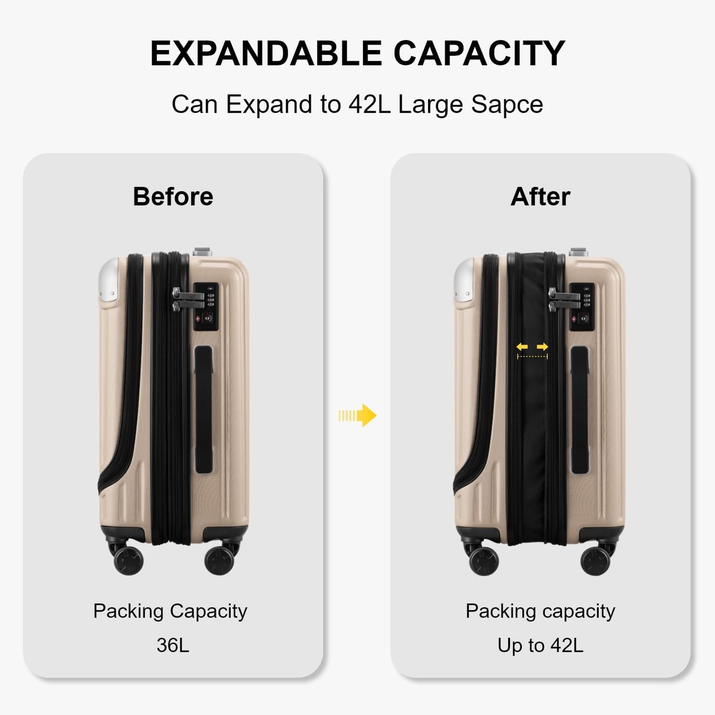 Luggage Airline Approved 20 Inch Expandable Hard Sided Luggages