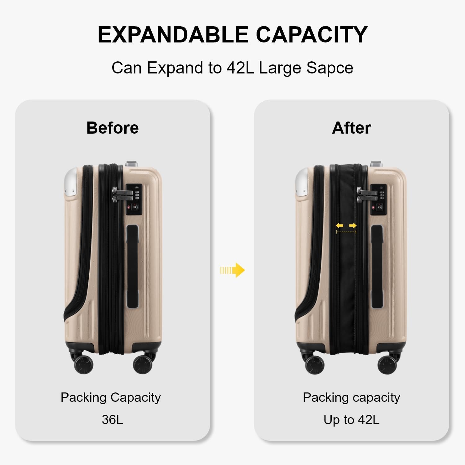 Luggage Airline Approved 20 Inch Expandable Hard Sided Luggages