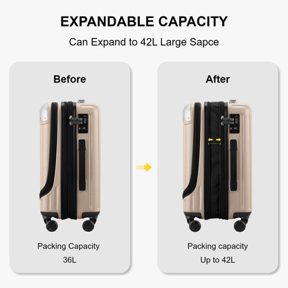 Luggage Airline Approved 20 Inch Expandable Hard Sided Luggages