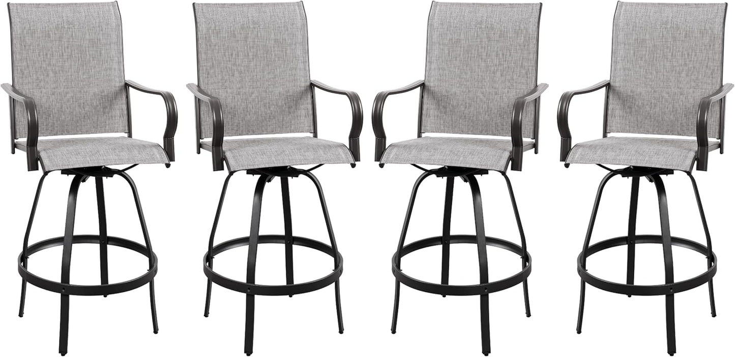 2 Piece Outdoor Patio Swivel Bar Chairs