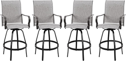 2 Piece Outdoor Patio Swivel Bar Chairs