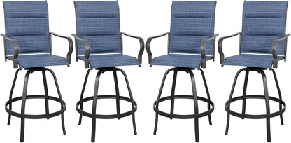 2 Piece Outdoor Patio Swivel Bar Chairs