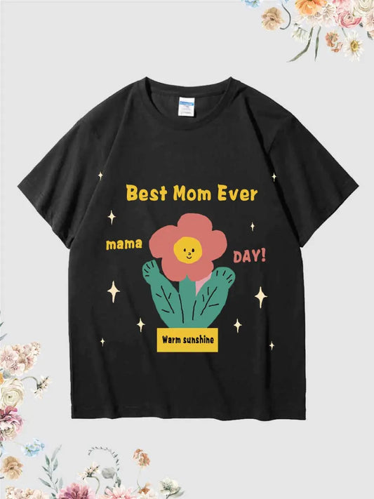 Best Mom Ever Heat Transfer Graphic T-shirt