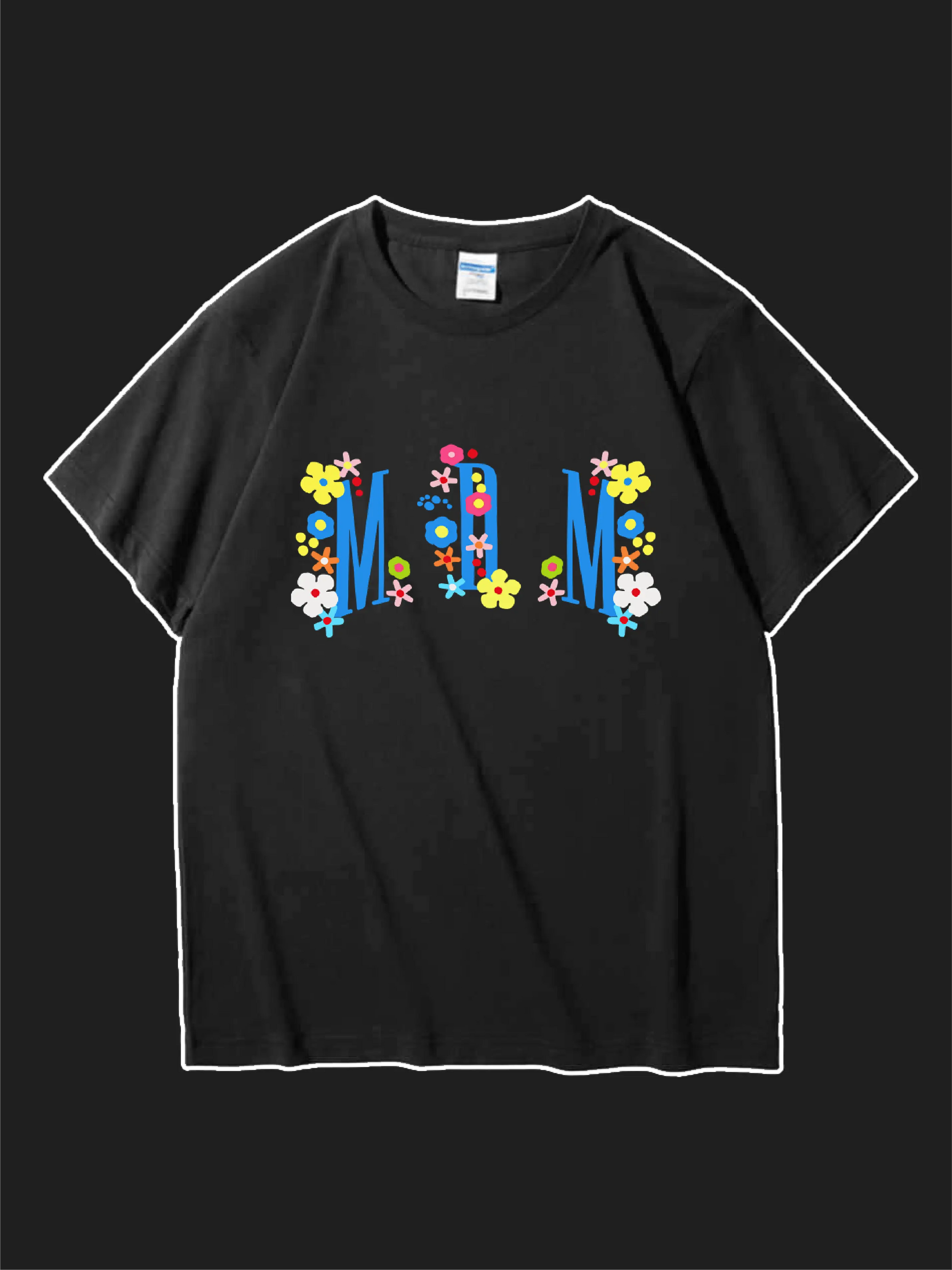 Letter and Floral Graphic T-shirt For Mom