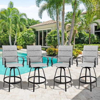 2 Piece Outdoor Patio Swivel Bar Chairs