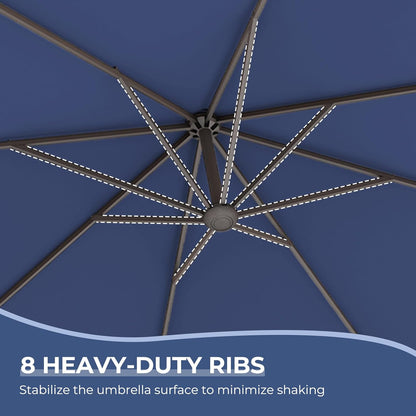 12FT Outdoor Offset Cantilever Umbrella with Base Champagne