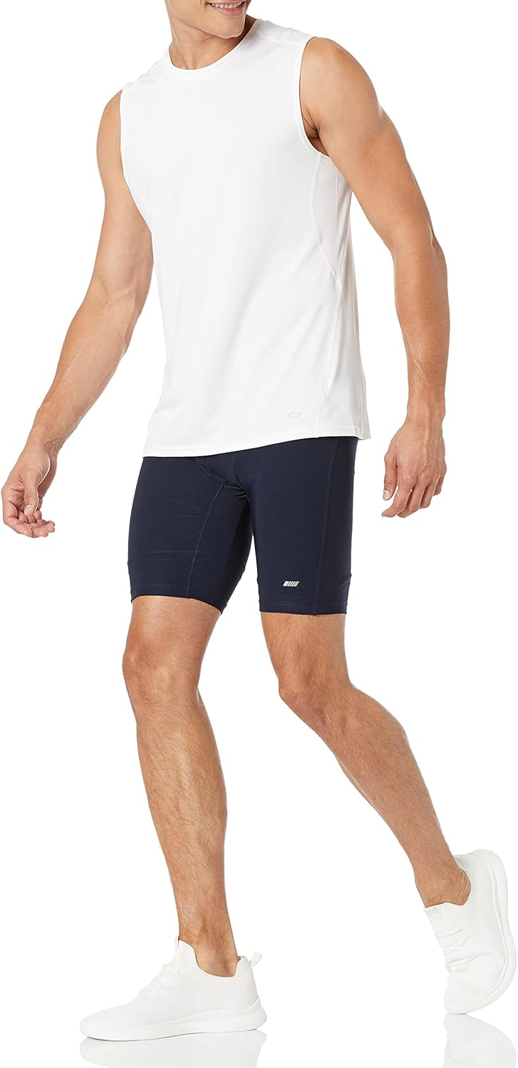 Essentials Men's Active Quick Dry Tech Stretch Lightweight Sleeveless Muscle Shirt