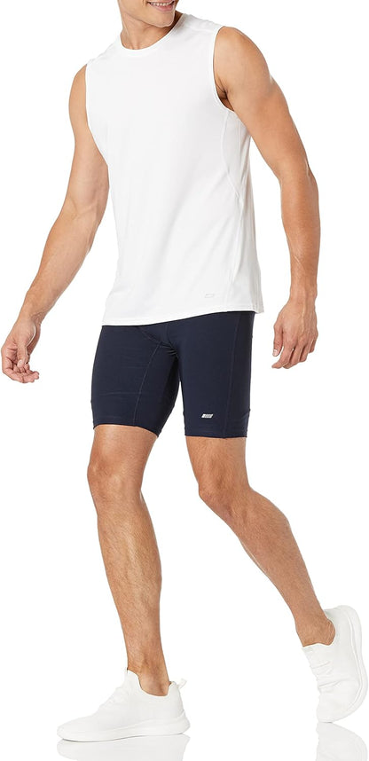 Essentials Men's Active Quick Dry Tech Stretch Lightweight Sleeveless Muscle Shirt