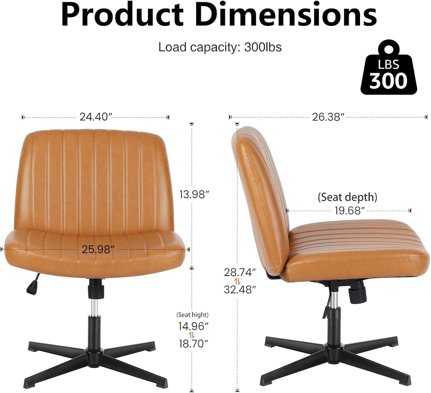 DUMOS Criss Cross Chair Legged Office Wide Comfy Desk Seat