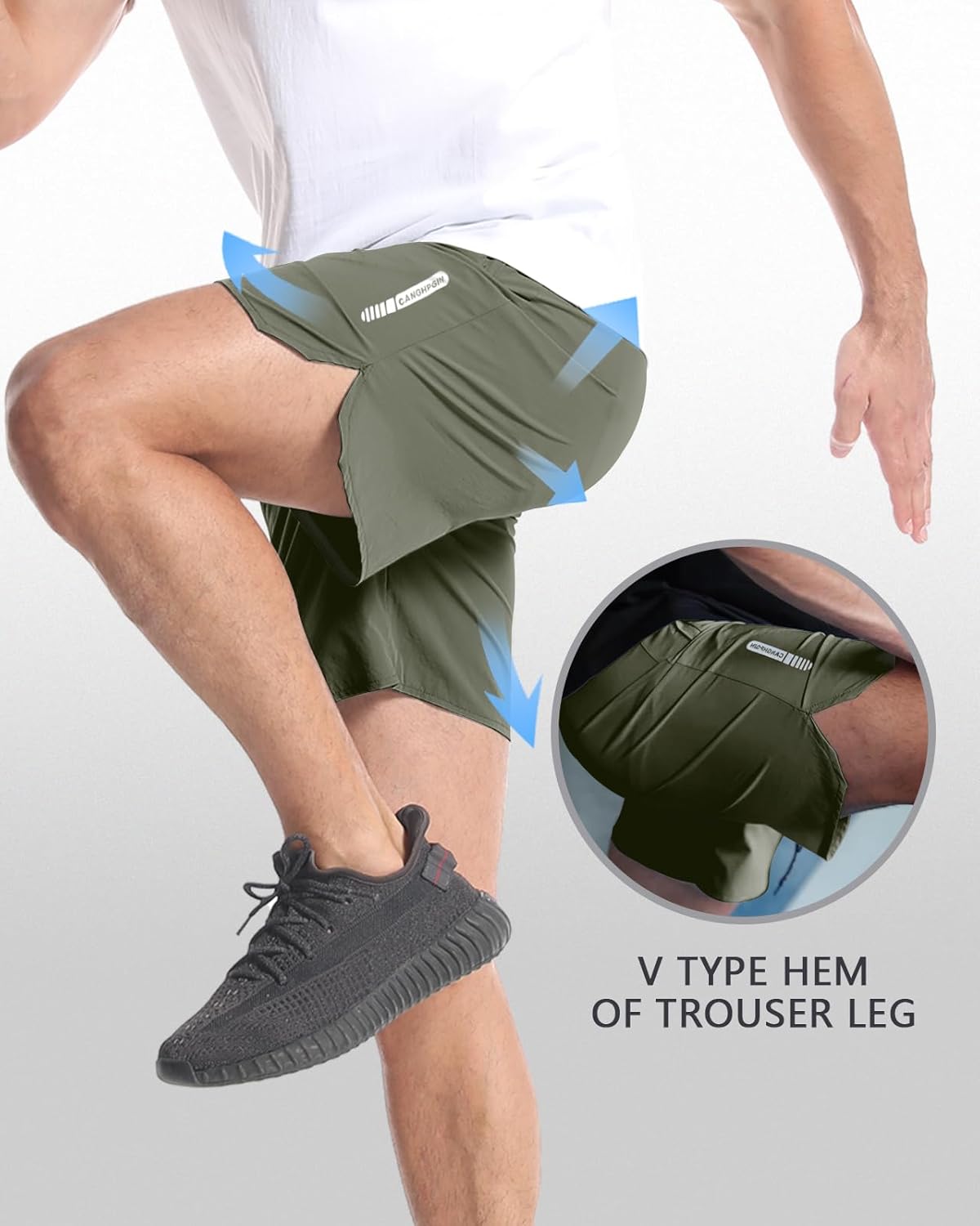 2 Pack Mens Workout Athletic Shorts 7 inch Inseam Quick Dry Hiking Shorts Men Lightweight Sports Gym Shorts Running