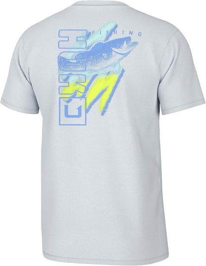 Men Fishing Graphic Tee Performance Short Sleeve Quick-Dry