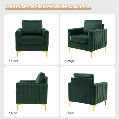 HULALA HOME Velvet Accent Club Chairs Set of 2