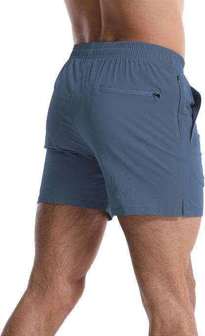 2 Pack Mens Athletic Shorts 5 Inch Quick Dry Gym Workout Shorts Men Lightweight Sports Running Shorts with Pockets