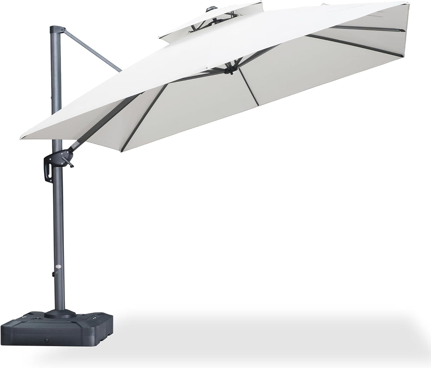 12ft Patio Umbrella with Base Large Outdoor Square Umbrella