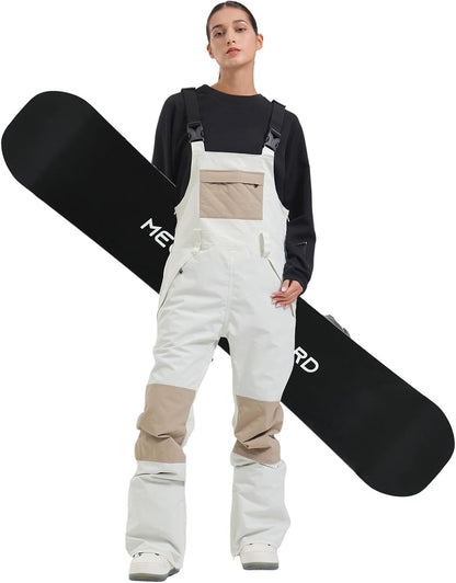 Womens Ski Bibs Snowboard Pants Snow Overalls Waterproof Windproof Winter Outdoor Sports