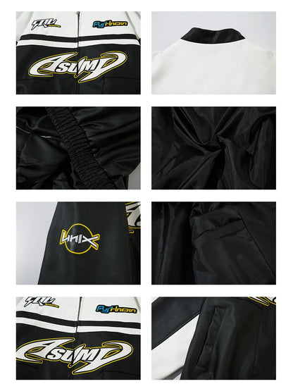 PU Leather Jacket Embroidery Motorcycle Jacket