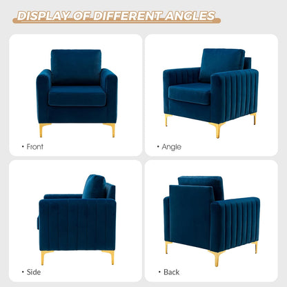HULALA HOME Velvet Accent Club Chairs Set of 2
