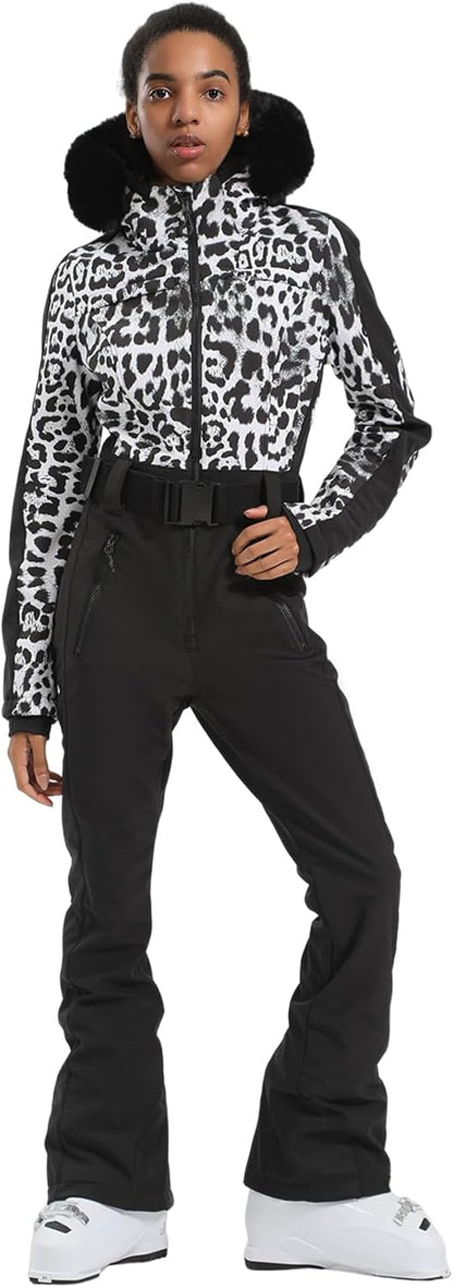 Womens Ski Suit One Piece Snowsuit Snowboard Slim Insulated Jumpsuit