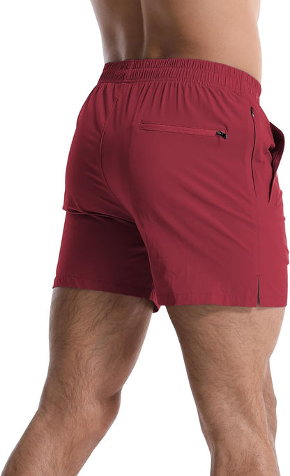 2 Pack Mens Athletic Shorts 5 Inch Quick Dry Gym Workout Shorts Men Lightweight Sports Running Shorts with Pockets